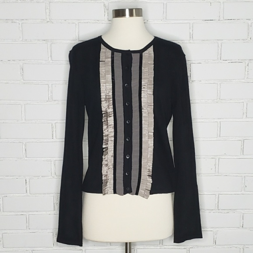[CAbi] Black Cardigan with Ribbon Detailing